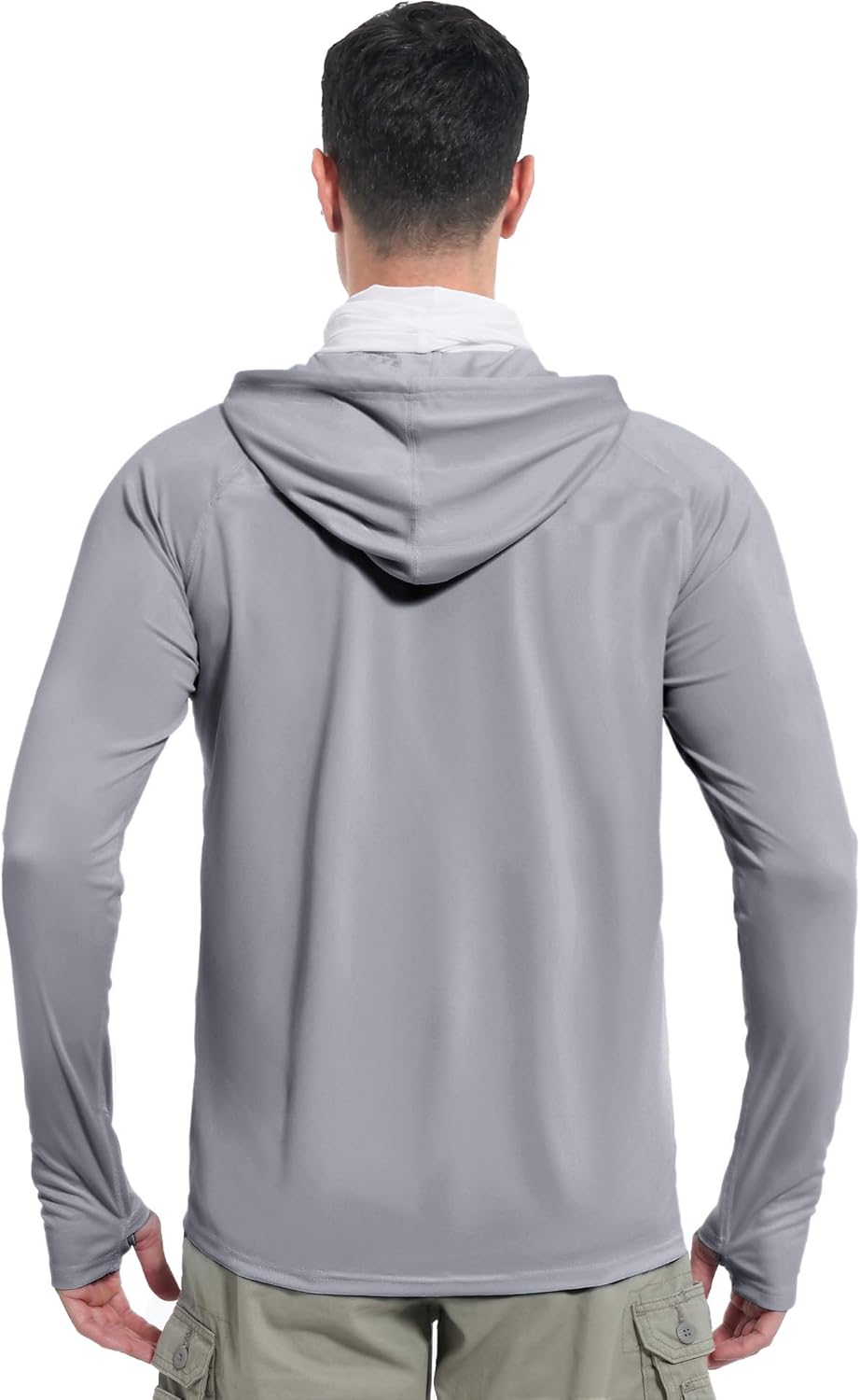 isnowood Sun Shirt UPF 50+ Men's Fishing Long Sleeve Hooded Rash Guard Hiking Swimming Running UV Protection Hoodie