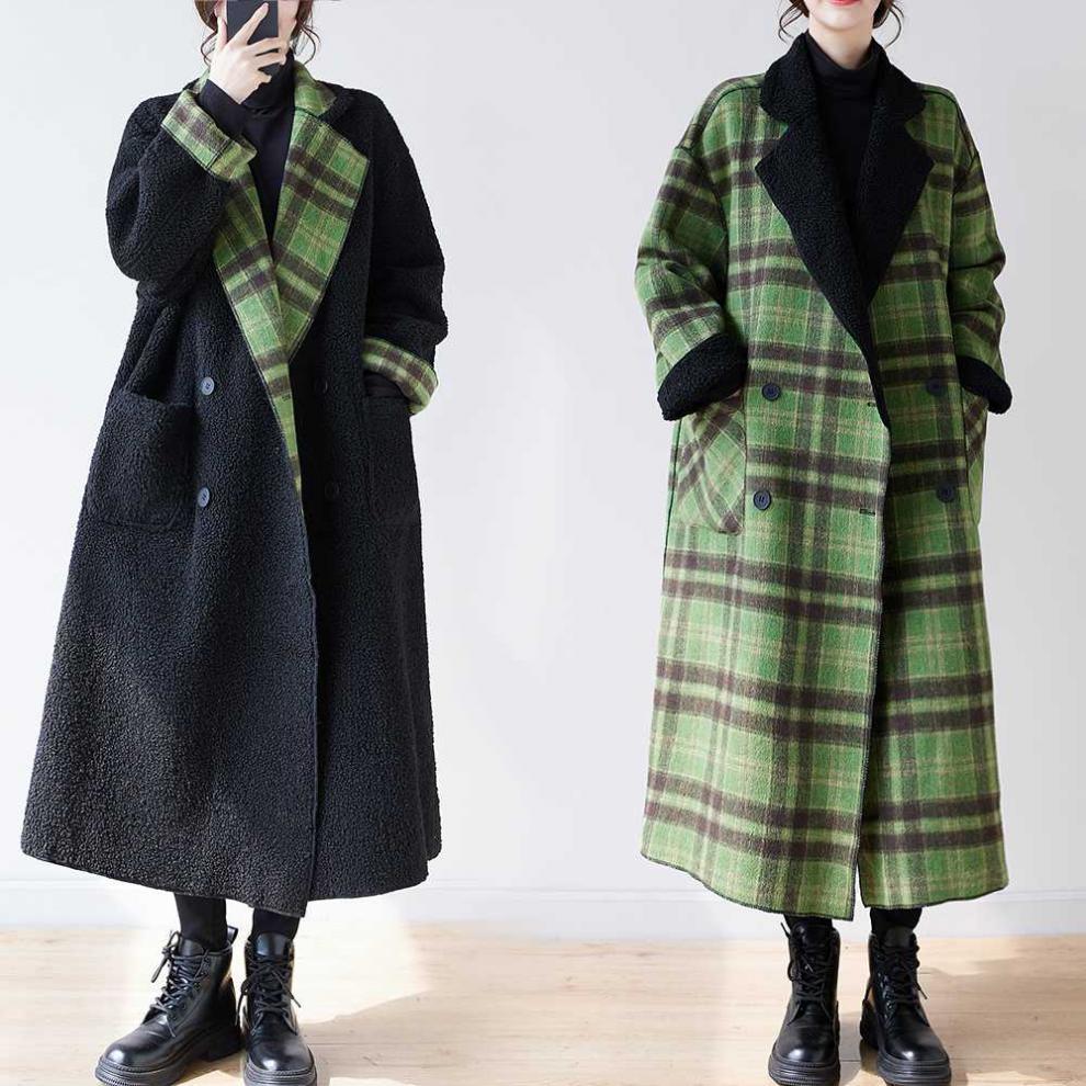Classic Velvet Reversible Plaid Coat