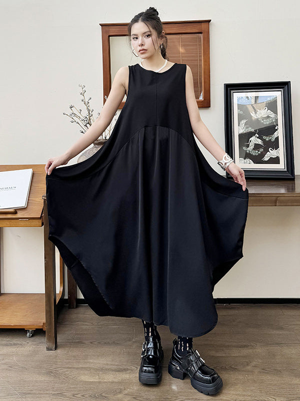Dark Style Splicing Sleeveless Maxi Dress