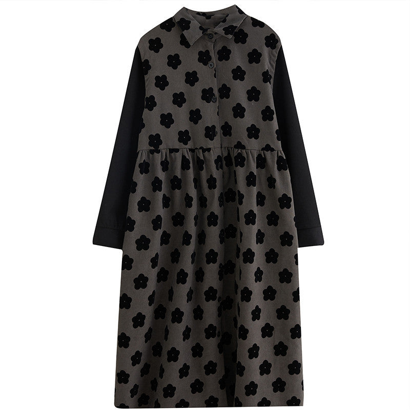 Vintage Polka Dot Print Midi Dress