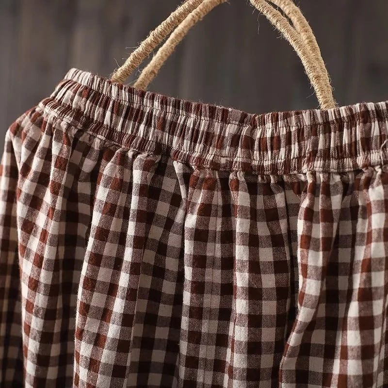 Breathable Cotton Linen Literary Loose Casual Skirt