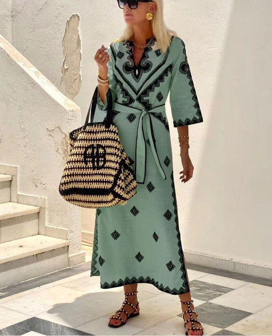 Baroque Border Printing Kaftan