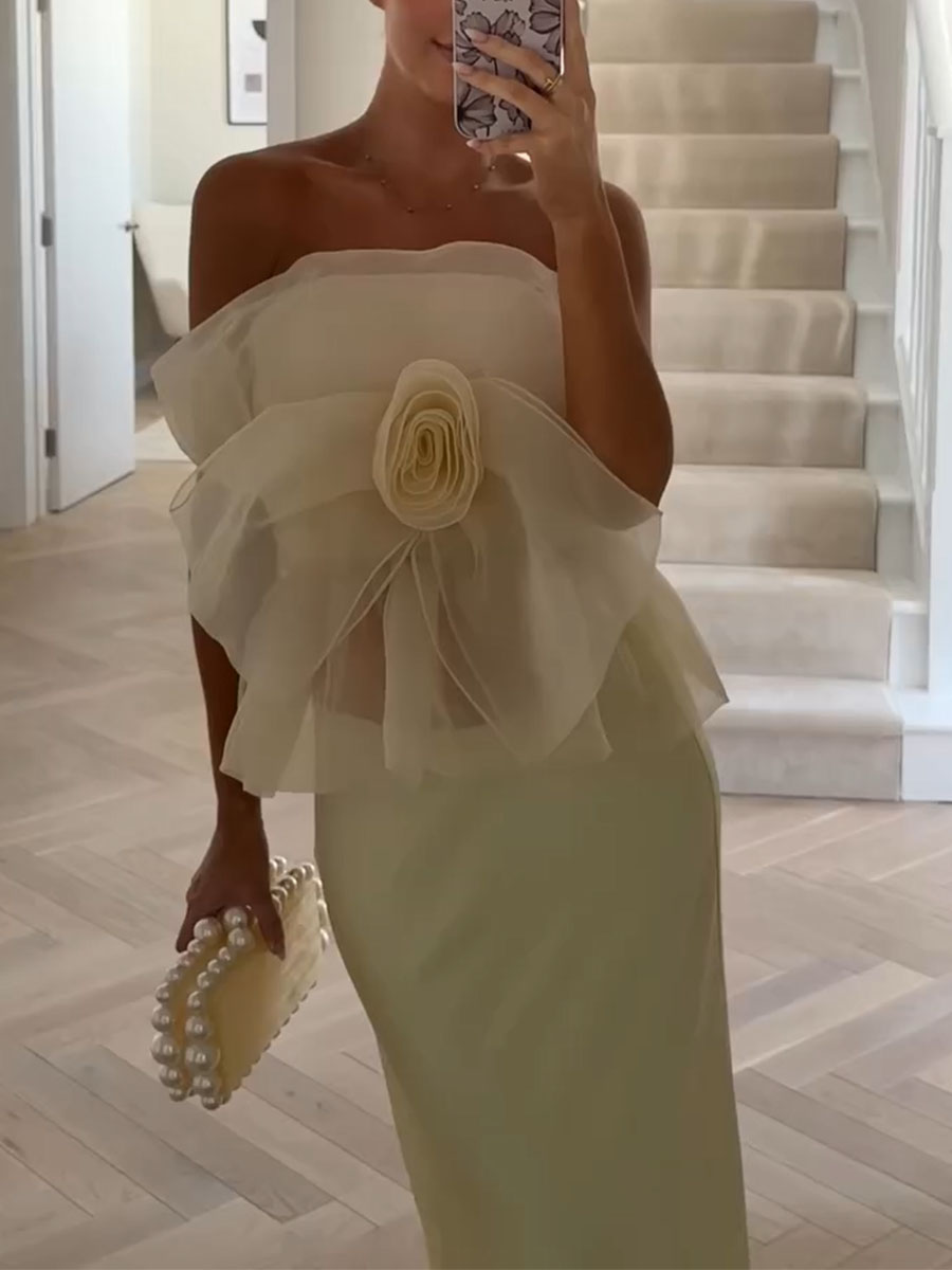 Chic flower design party two-piece set