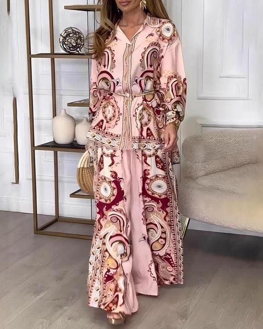 Fashion Graffiti Print Two-piece Set