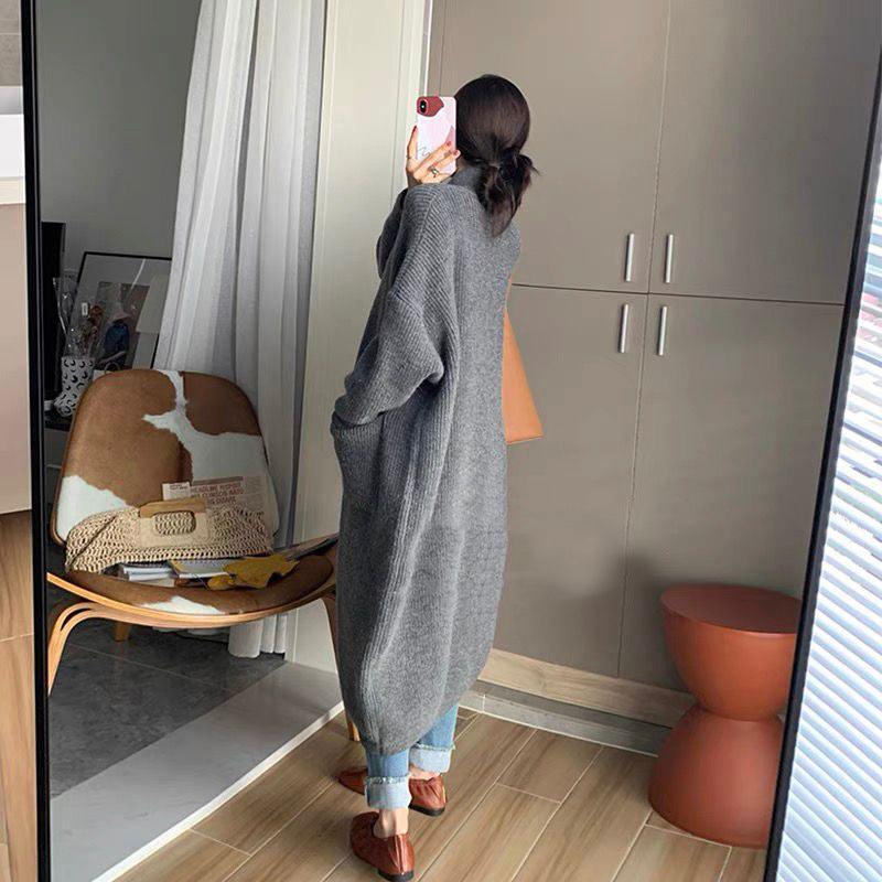 Versatile Loose Knit Long Sleeve Coat