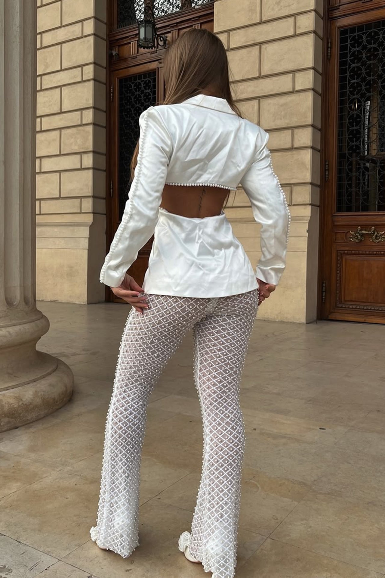 Denisa Ioana Haute Couture Two Pieces Set In White