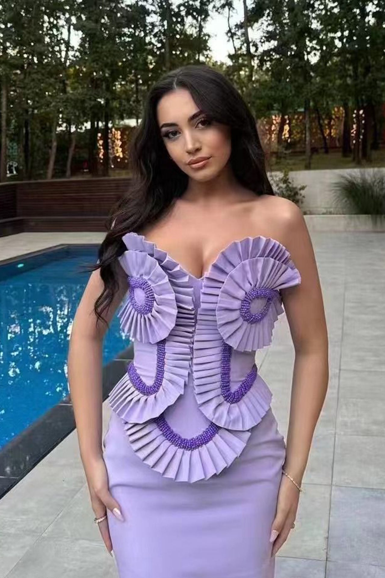 Darcy Strapless Euched Maxi Dress