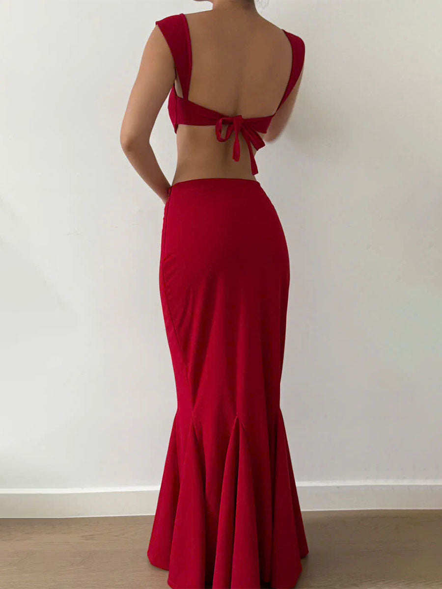 Vacation mermaid skirt two-piece set