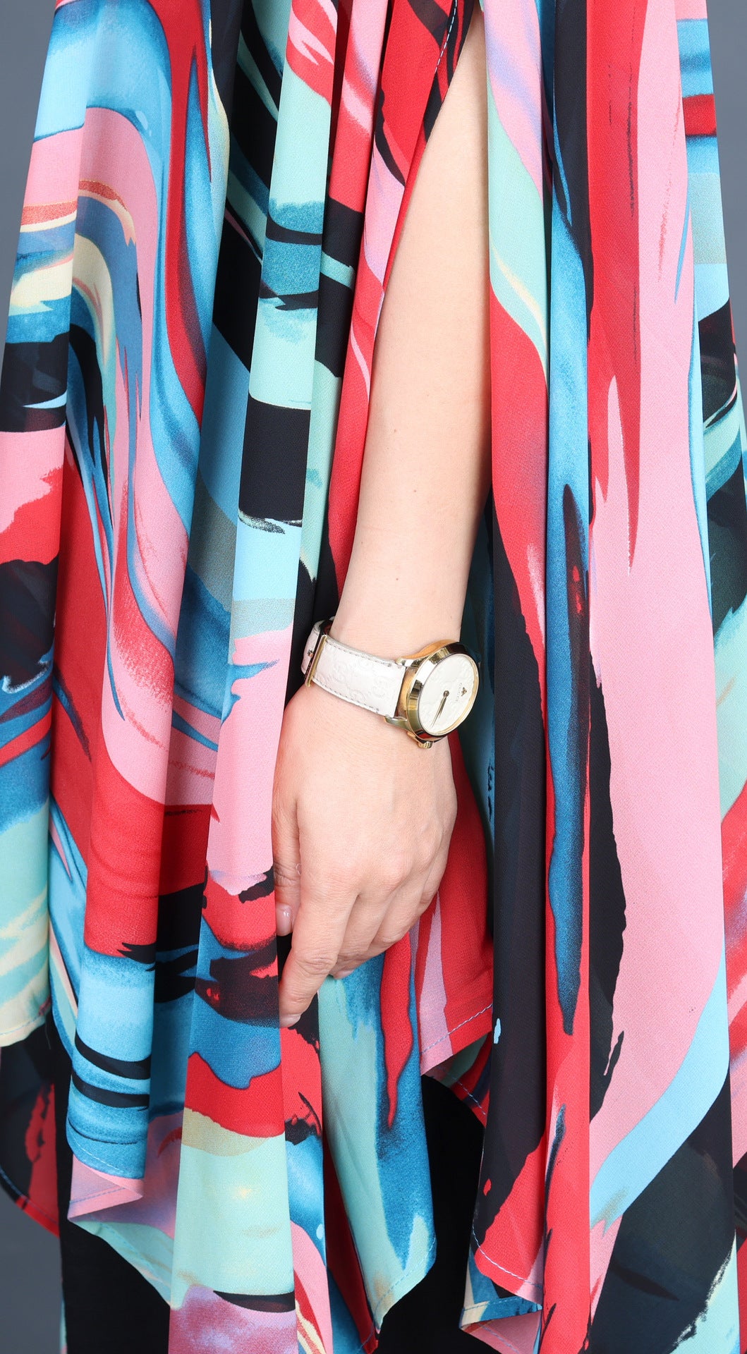 Loose Irregular Flowy Colorful Bat Sleeve Shawl Top