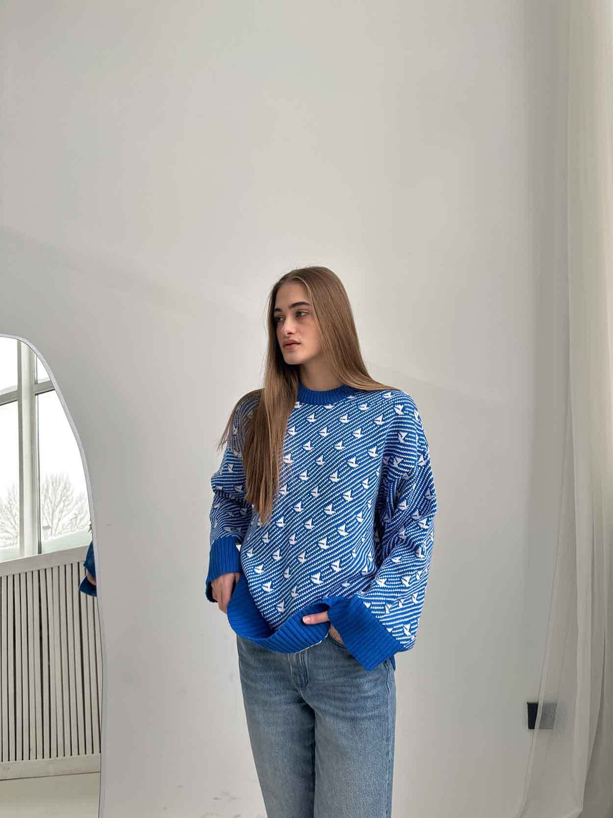 Round neck sailing sweater winter commuter loose knitted pullover women's top