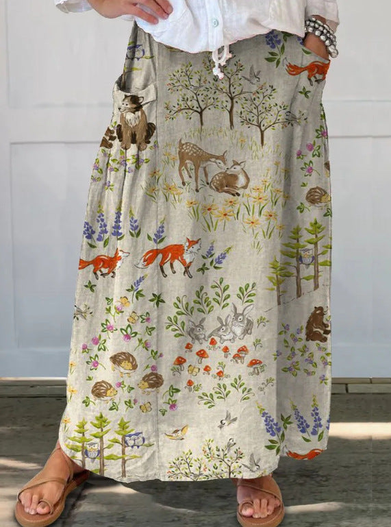 Women's Printed Vintage Skirt