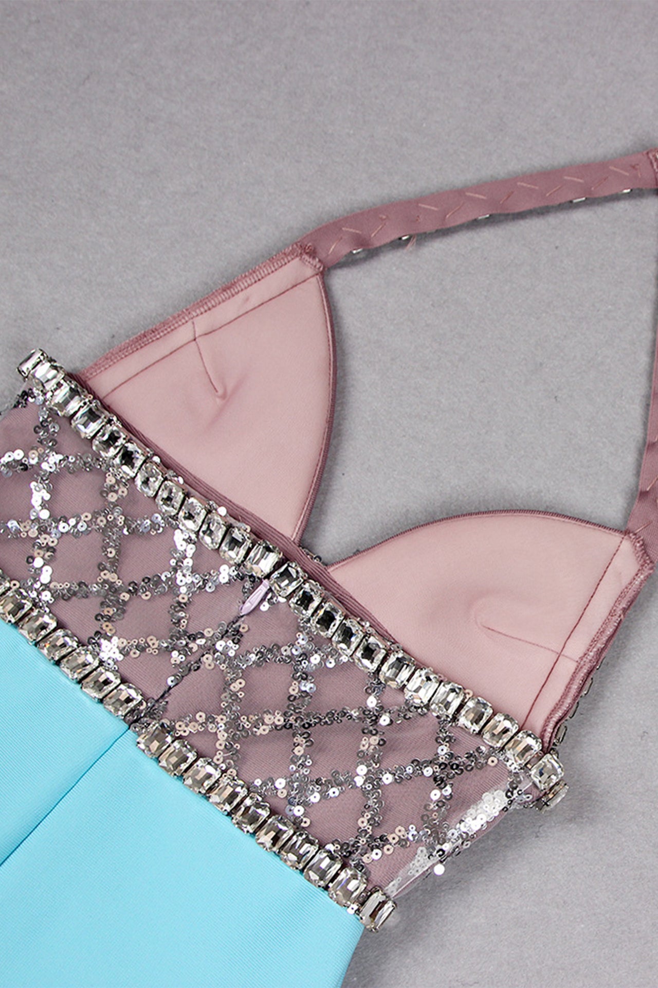 Paloma Halterneck Rhinestone Midi Dress