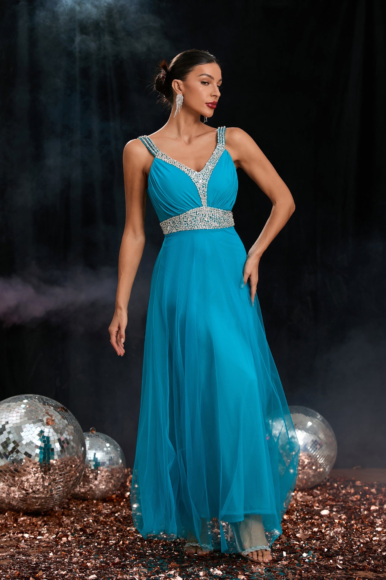 Lavinia Strap Mesh Maxi Dress