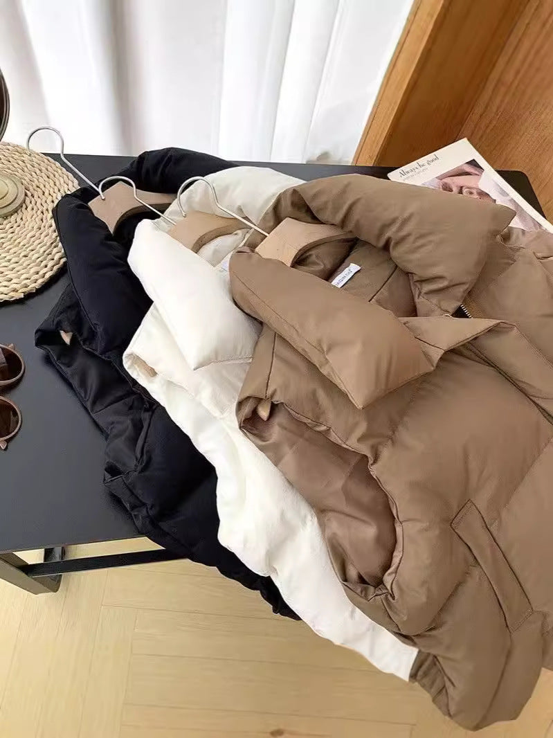 Foreign Trade Autumn and Winter New Down Cotton Vest Women's Short Outer Wear Korean Style Vertical Collar Cotton-padded Jacket Vest Waistcoat
