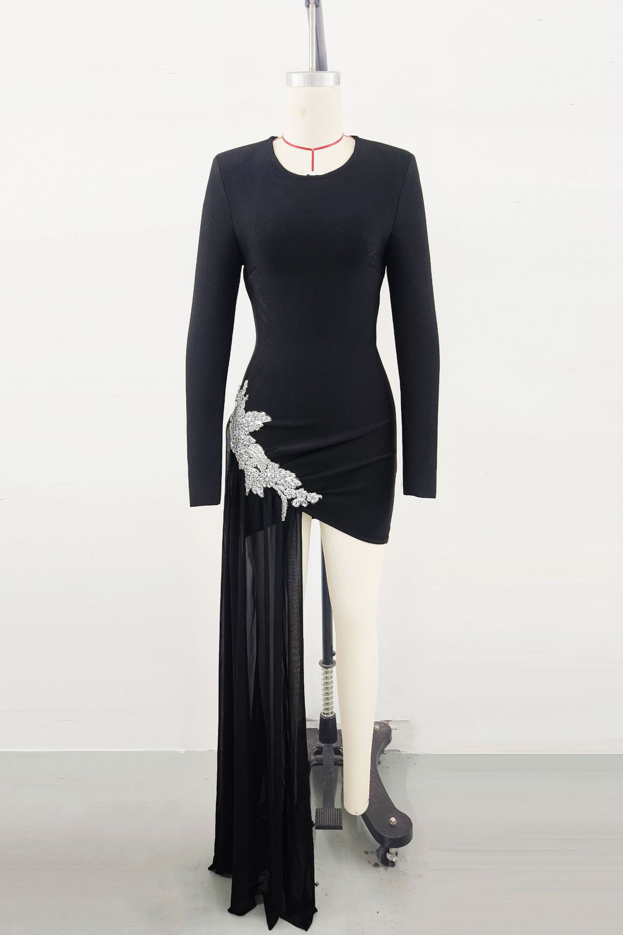 Everly Long Sleeved Bandage Dress In Black