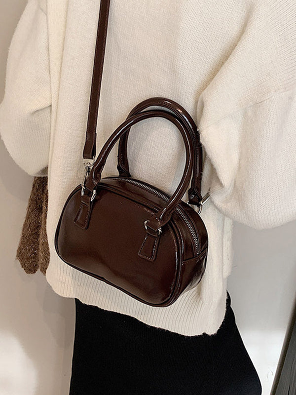 Geometric Solid Color Zipper Crossbody Bags Handbags