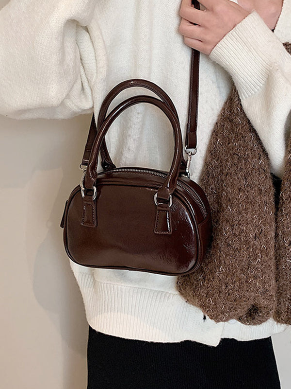 Geometric Solid Color Zipper Crossbody Bags Handbags