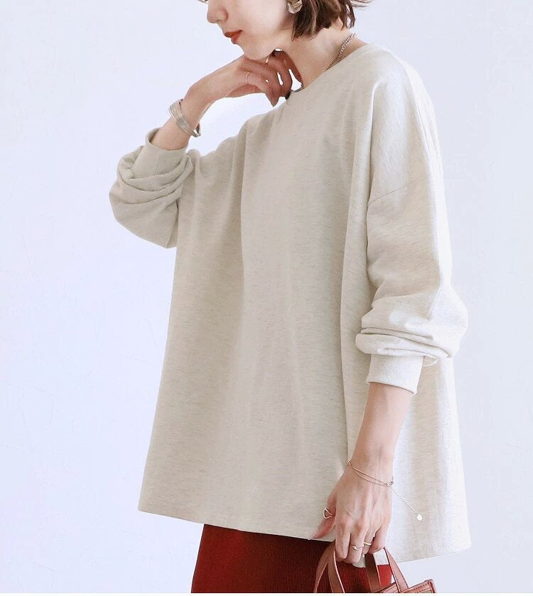 Casual Cotton Long Sleeve Sweatshirt