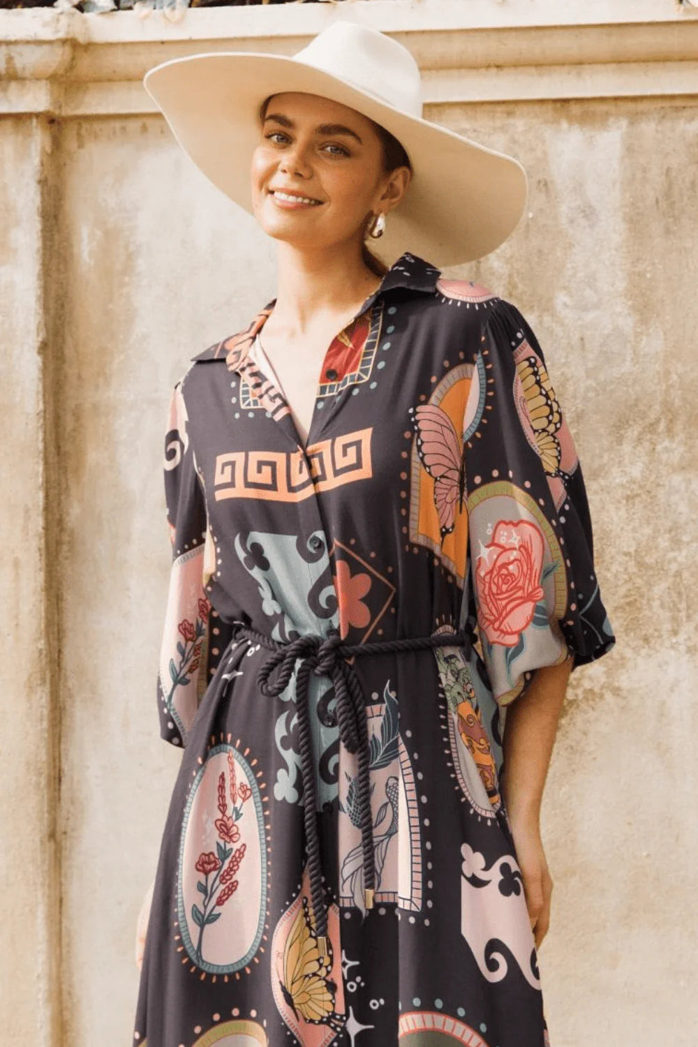 Women's short sleeved maxi boho dress