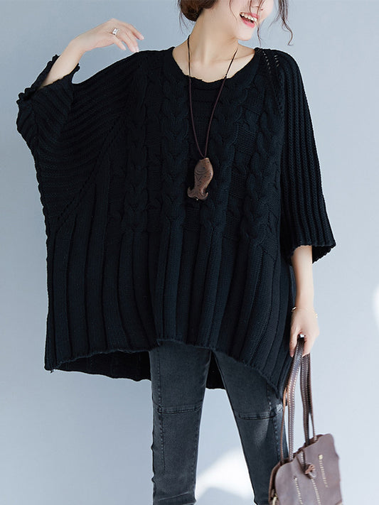 Loose Knit Bat Sleeve Sweater