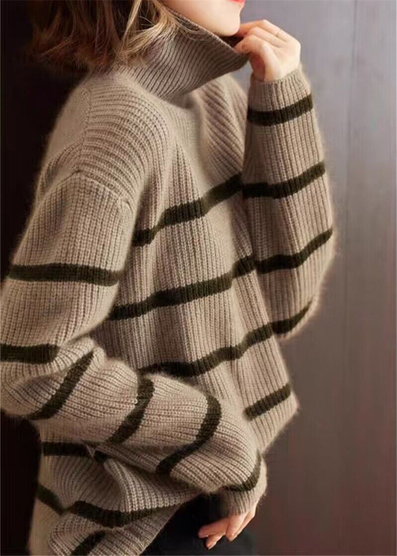 Vintage Striped Turtleneck Sweater