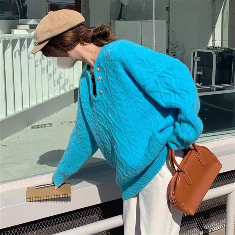 Barbie Pink Striped V-Neck Knit Sweater