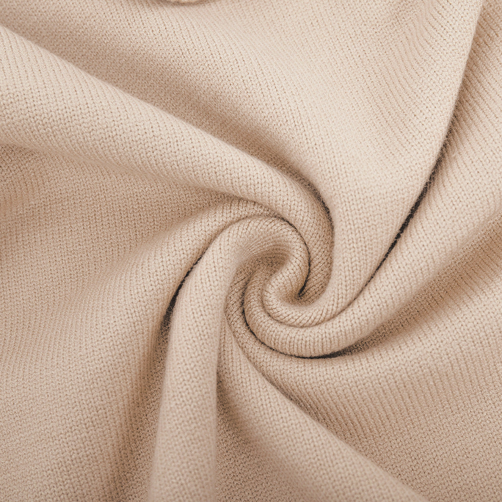 Patchwork turtleneck sweater women's top autumn and winter leisure loose and idle thickened knitting pullover