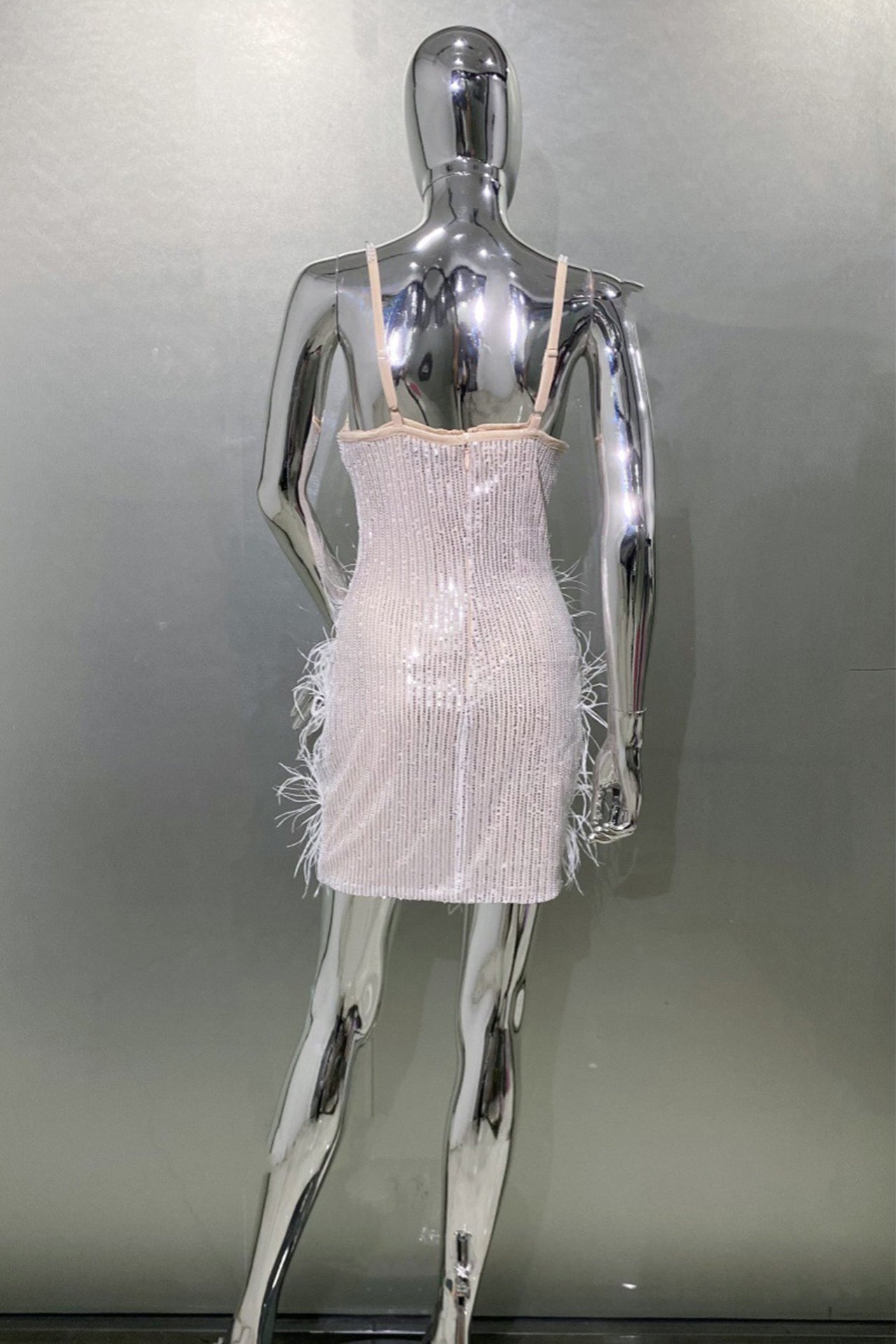 Esme Strap Feather Mini Dress