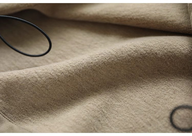 Literary Solid Color Cotton Long Sleeve Sweatshirt