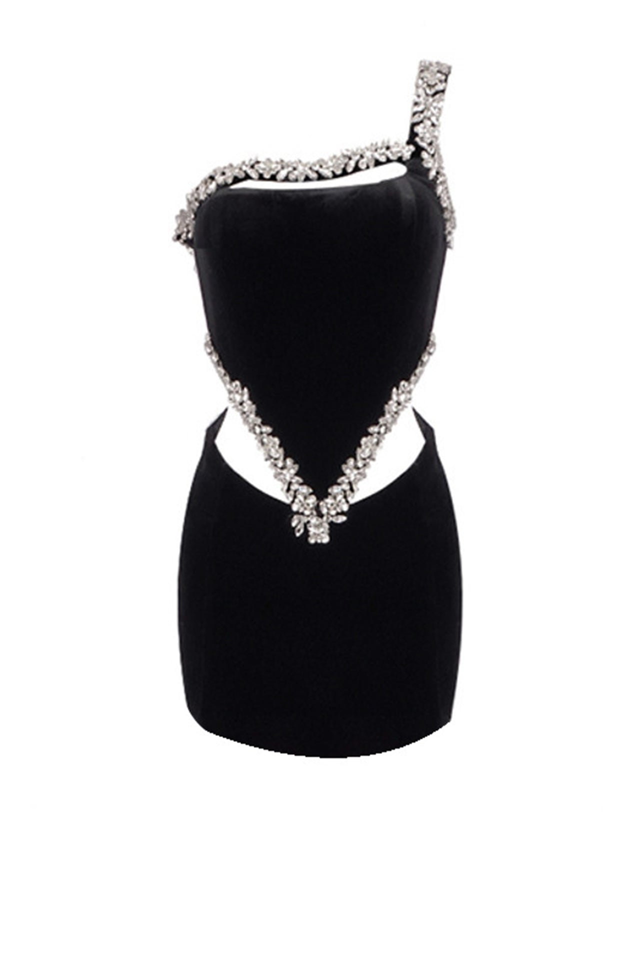 Ariadne One Shoulder Rhinestone Mini Dress