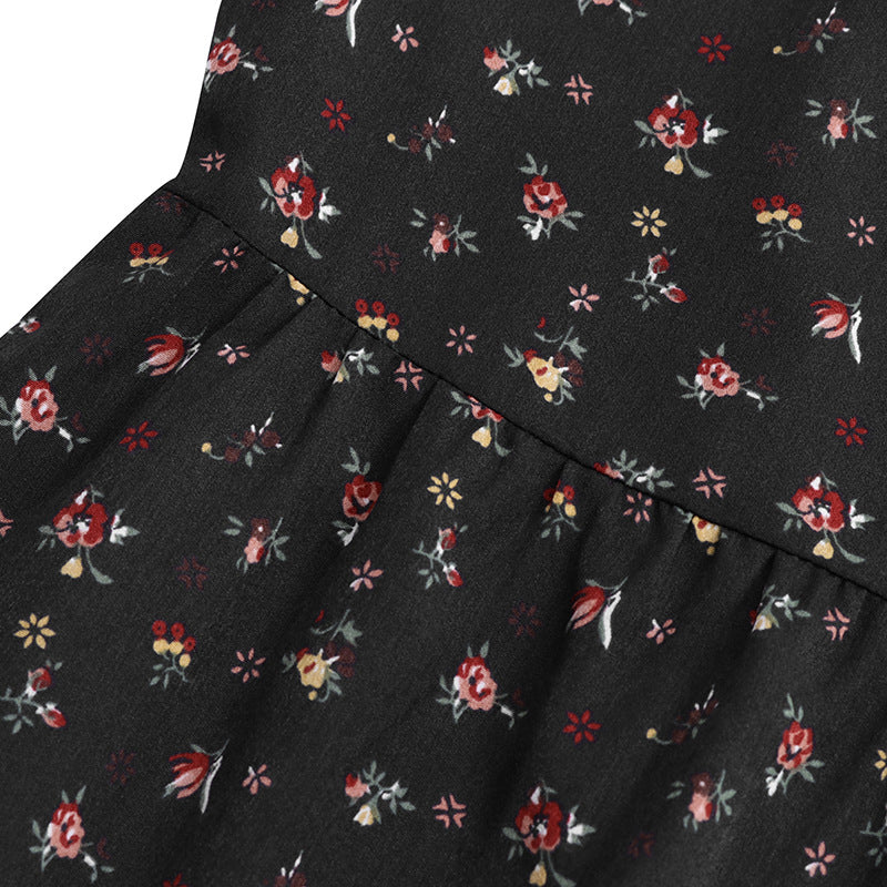 Bohemia Printed Long Sleeve V-Neck Maxi Dress