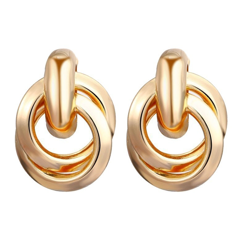 Metal Alloy Interlocking Earrings