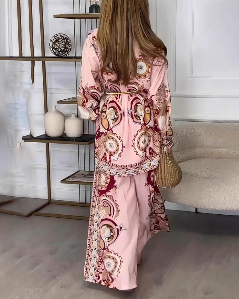 Fashion Graffiti Print Two-piece Set