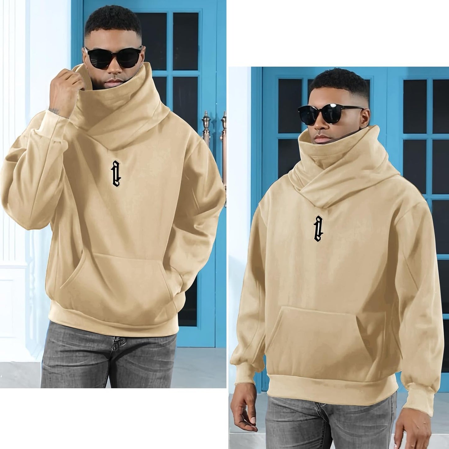 Men's Long Sleeve Fleece Hoodie Lightweight Tech Wear Soft Cotton Pullover Unisex Casual Hooded Sweatshirts
