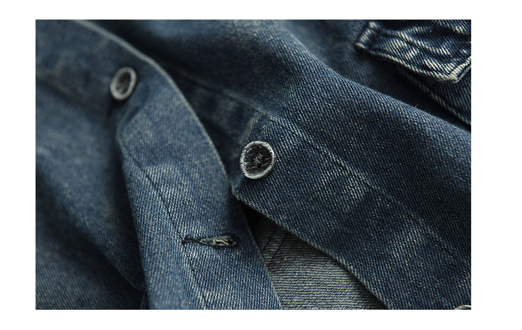 Vintage Splicing Long Sleeve Denim Jacket