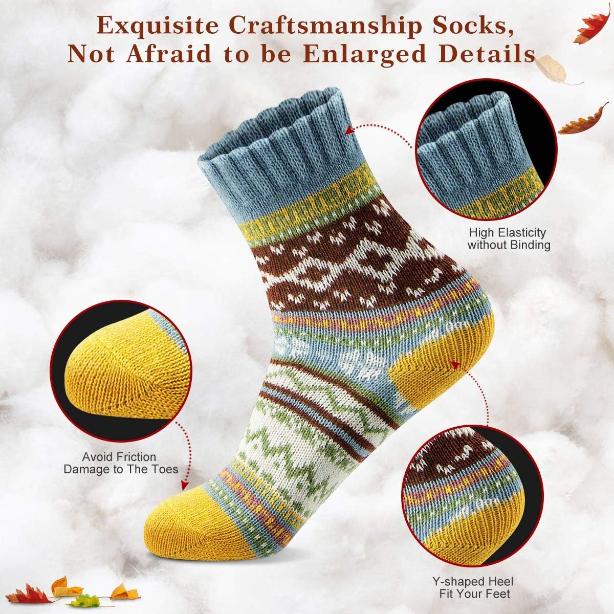 Women’s Winter Wool Socks - Warm, Cozy Christmas Gifts