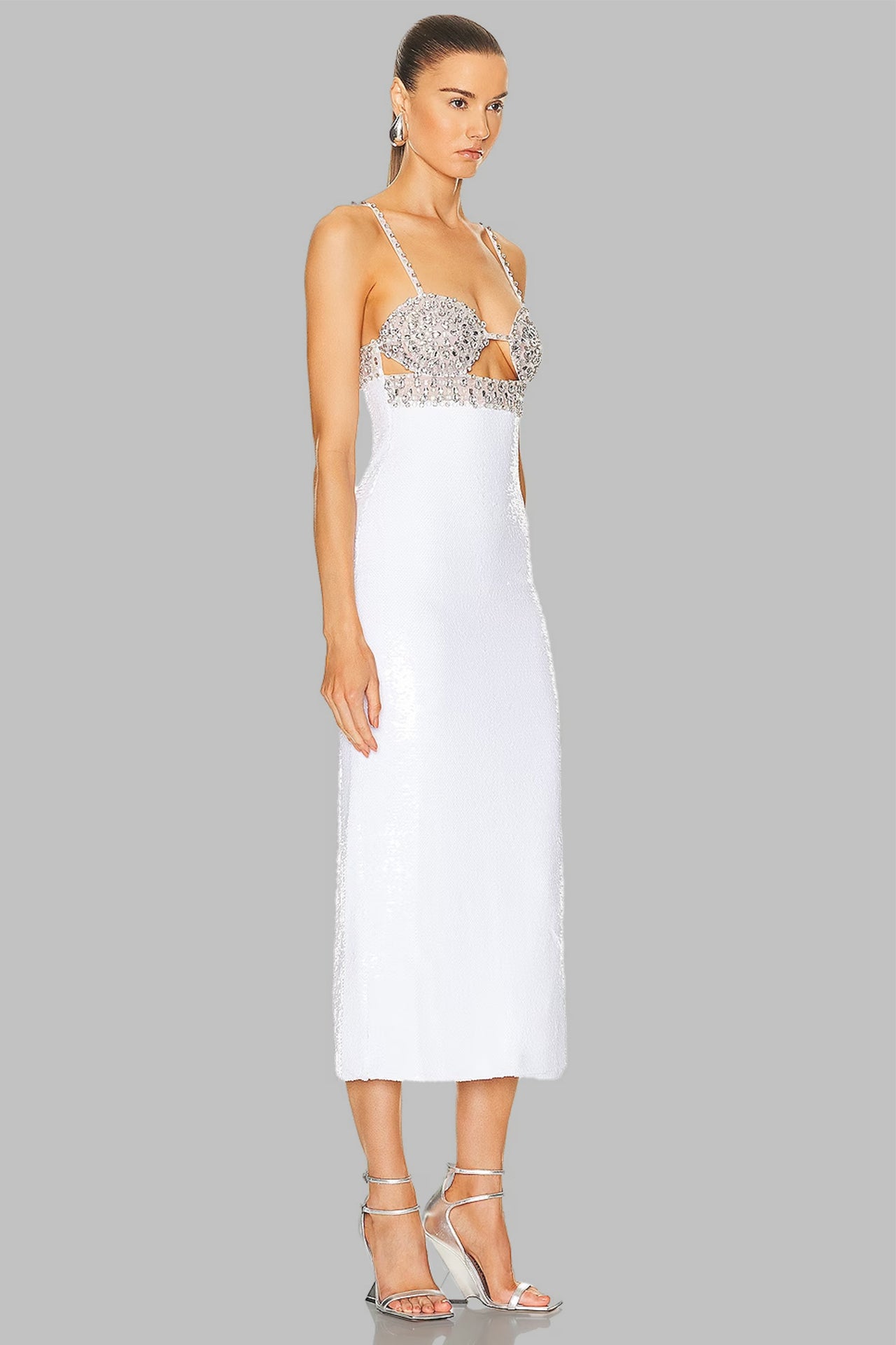 Thalia Rhinestone Midi Dress