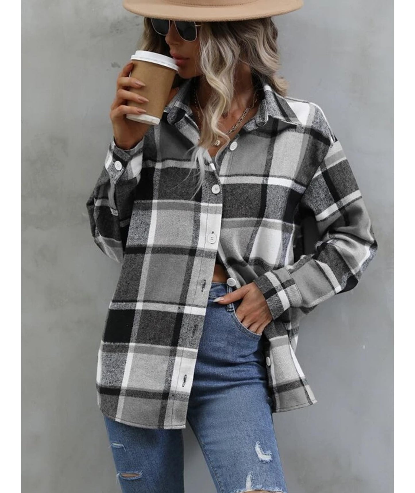 Flannel Shirts for Women Buffalo Plaid Shirts Oversized Long Sleeve