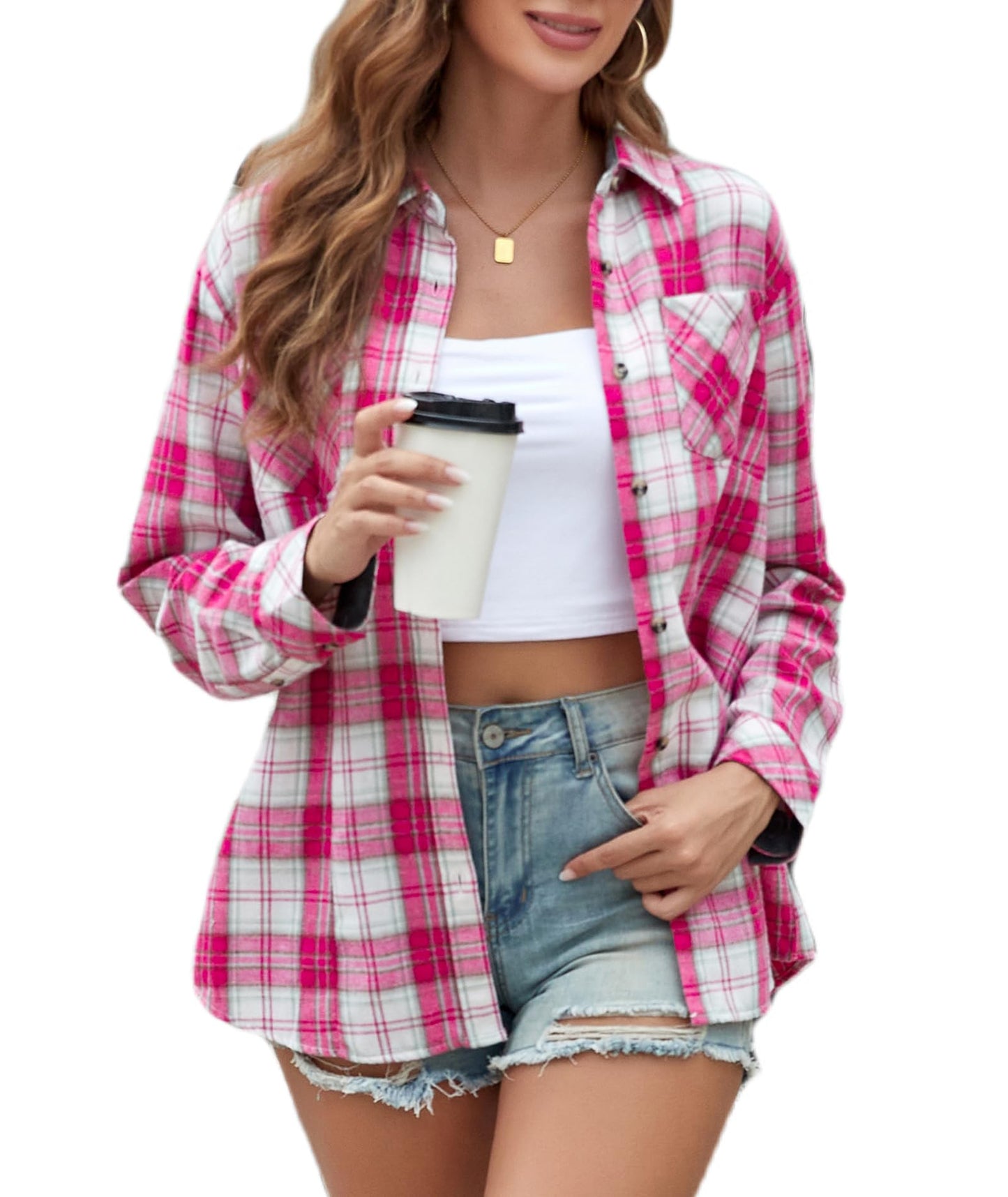 Flannel Shirts for Women Buffalo Plaid Shirts Oversized Long Sleeve