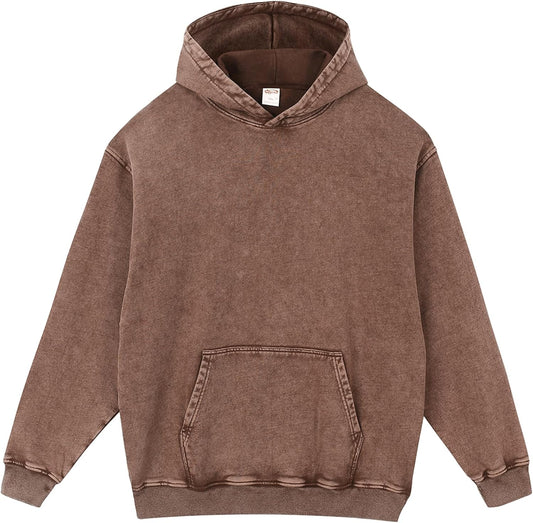 Chaos World Mens Hoodie Oversized Acid Wash Hoodies Vintage Distressed Pullover Sweatshirts Streetwear