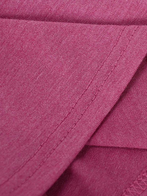 Loose Short Sleeves Pleated Solid Color Round-Neck T-Shirts Tops