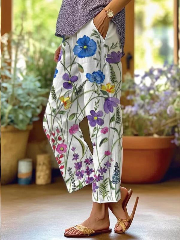 Comfort Loose Printed Trousers