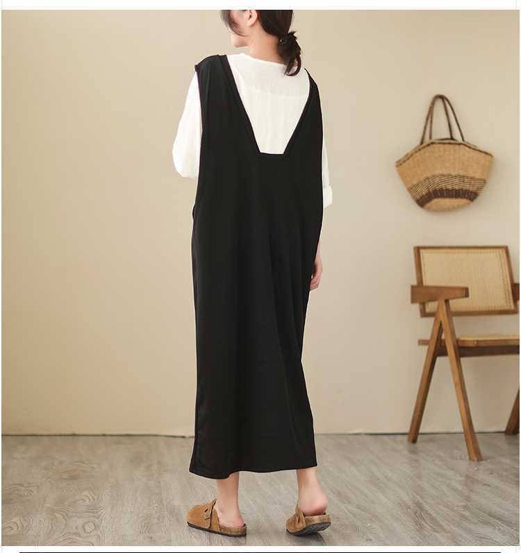 Casual Solid Color Blouse and Sleeveless Maxi Dress