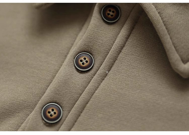 Literary Solid Color Cotton Long Sleeve Sweatshirt