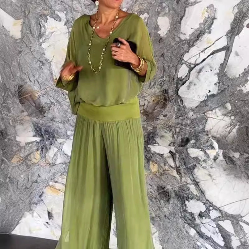 Casual Elegant Chiffon Suit