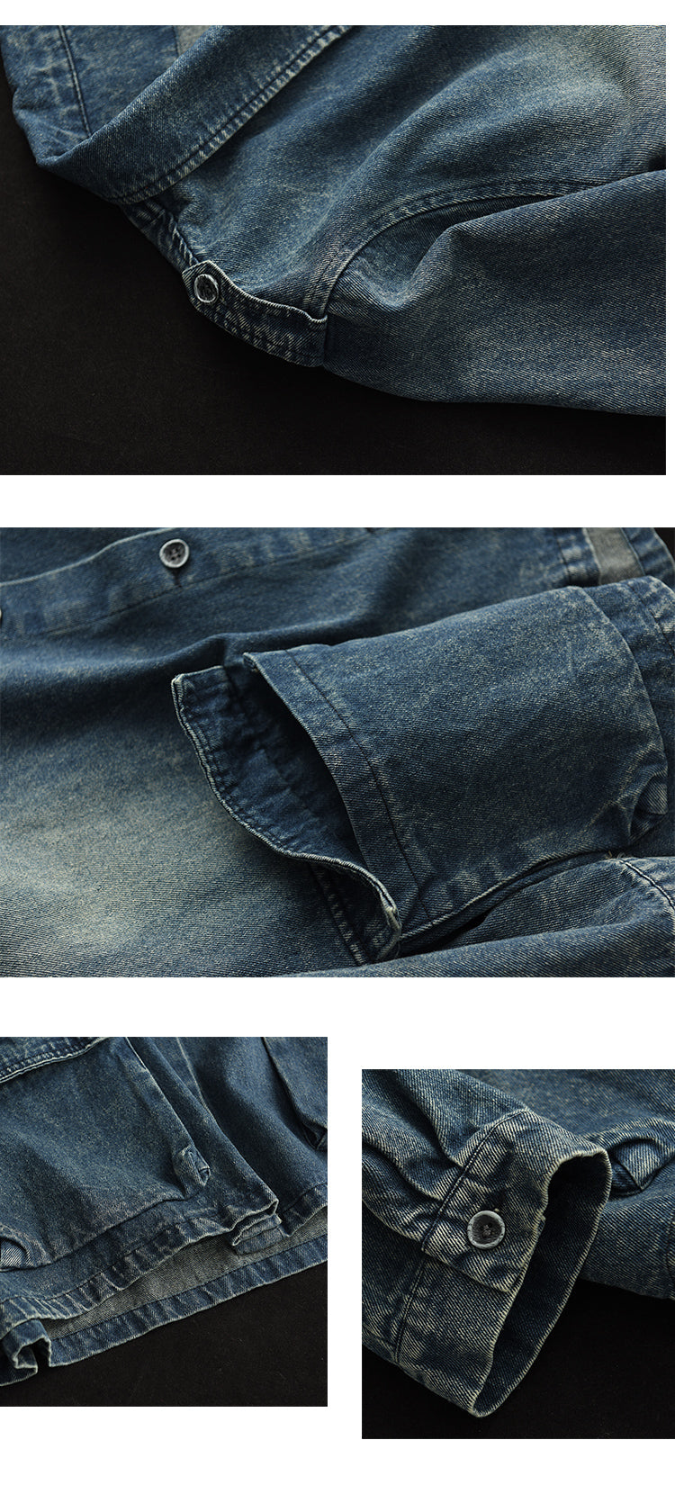 Vintage Splicing Long Sleeve Denim Jacket