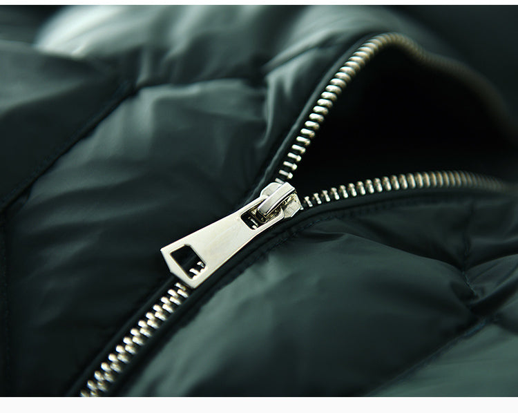 Loose Splicing Hooded Long Sleeve Thickened Down Jacket