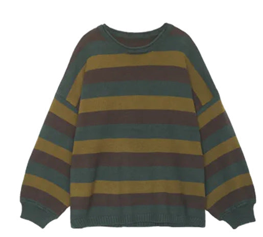 Casual Striped Round Neck Sweater