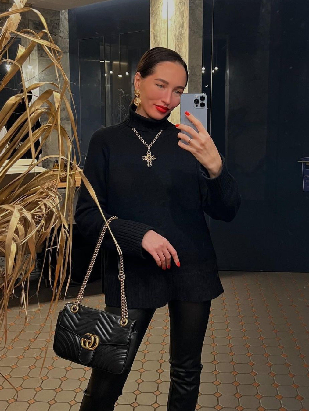 Turtleneck sweater autumn and winter elegant commuter solid color raglan sleeve women's knitted blouse