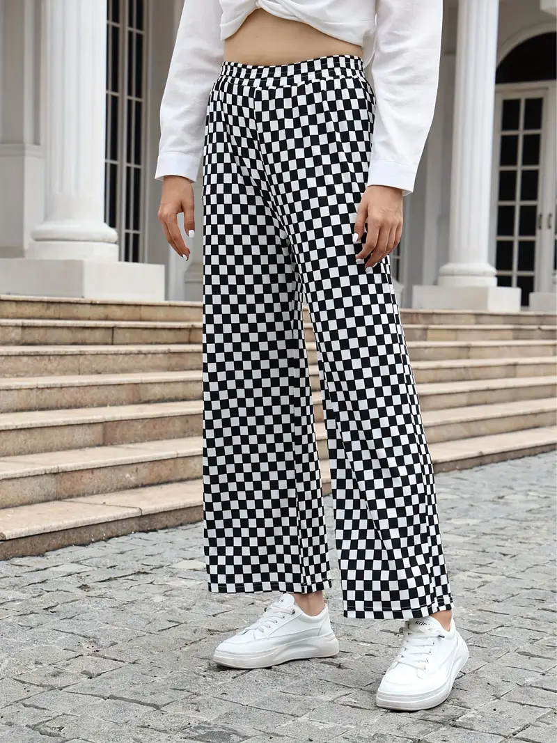⏰Hot Sale-Casual Checkerboard Wide-Leg Pants (Buy 2 Free Shipping)